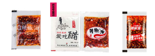 辣椒油食品包装机-全自动辣椒油包装机设备生产样品图